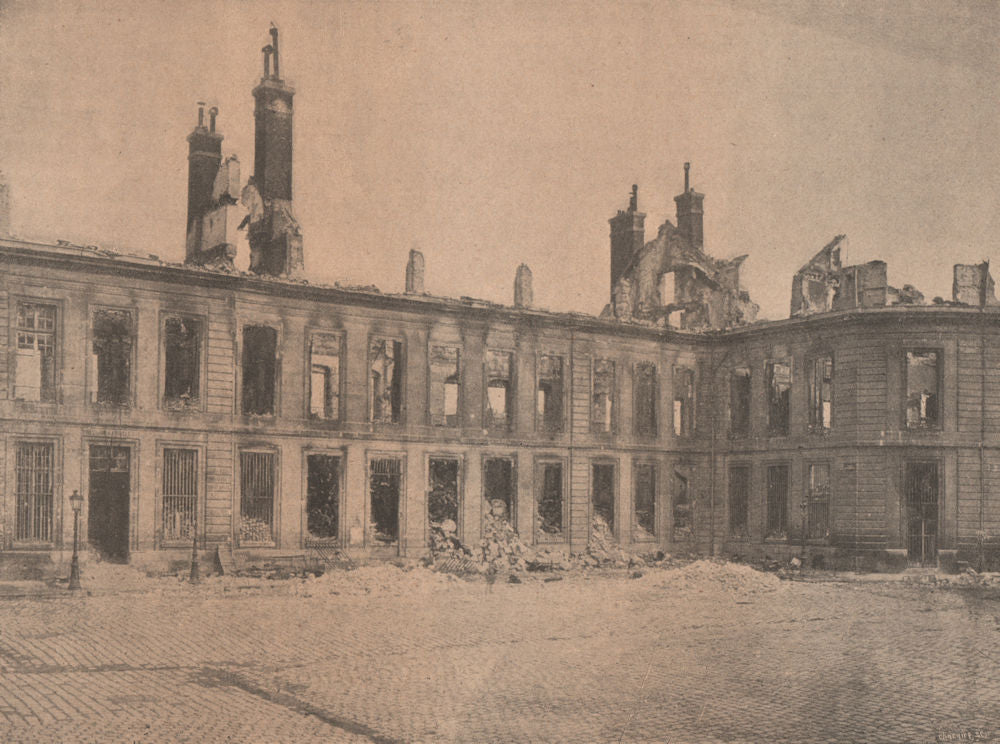 PARIS COMMUNE 1871. L'arsenal c1873 old antique vintage print picture